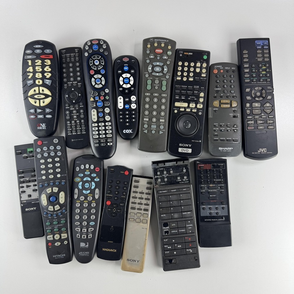 Mixed Brands Remote Control Lot 15 Units Black Wireless TV DVD Audio Cable